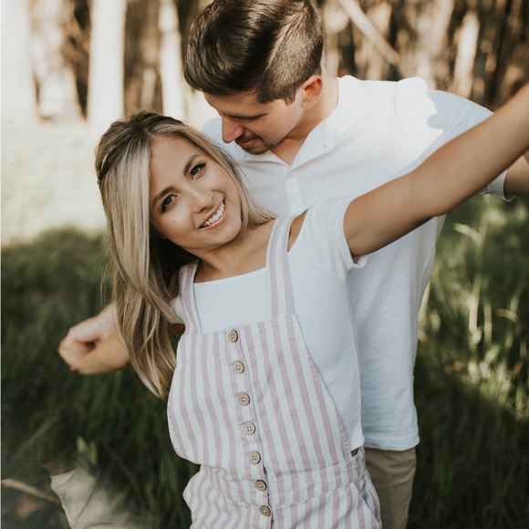 Striped Overall/Romper - Picture 6 of 9